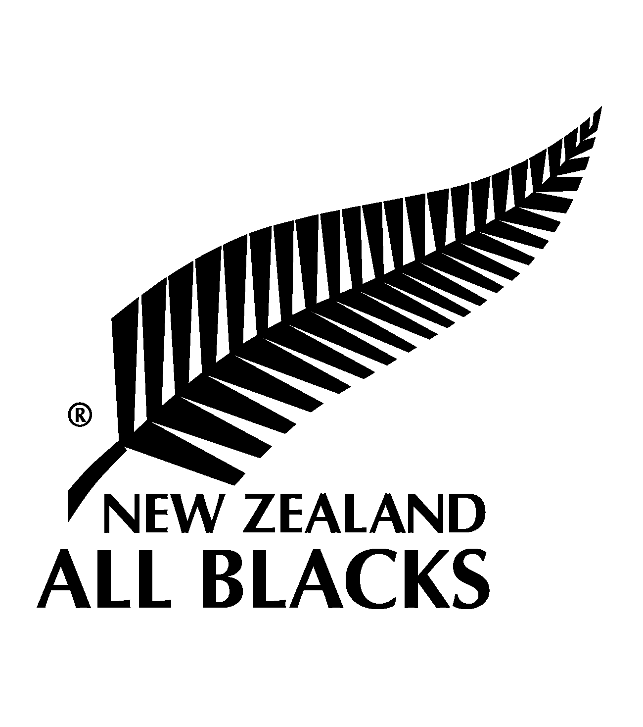 Black fern logo with text "New Zealand All Blacks" beneath it.