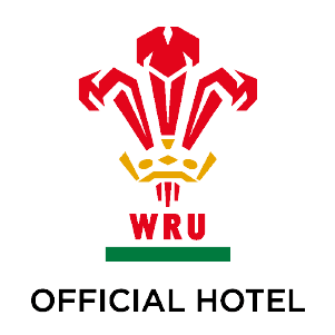 Logo of WRU with a stylized red dragon symbol and text reading 